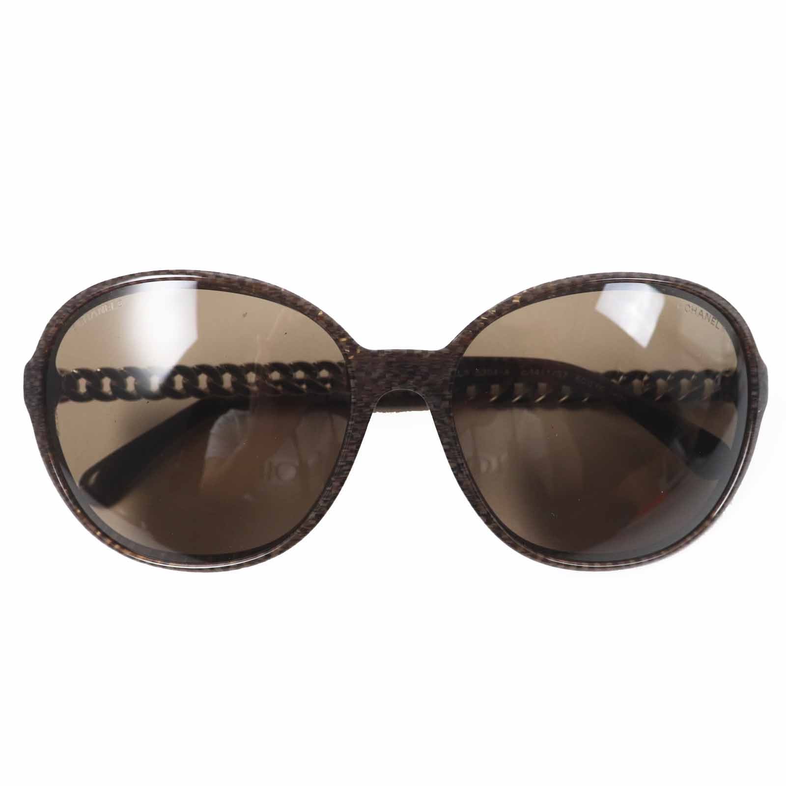 美品 シャネル
 サングラス ブラウン系 シルバー レディース 60□16 135 5304-A