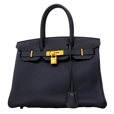 ★SALE【6fa0037-g】エルメス ハンドバッグ バーキン30 トゴ ブルーニュイ ゴールド金具 X刻印【中古】レディース
