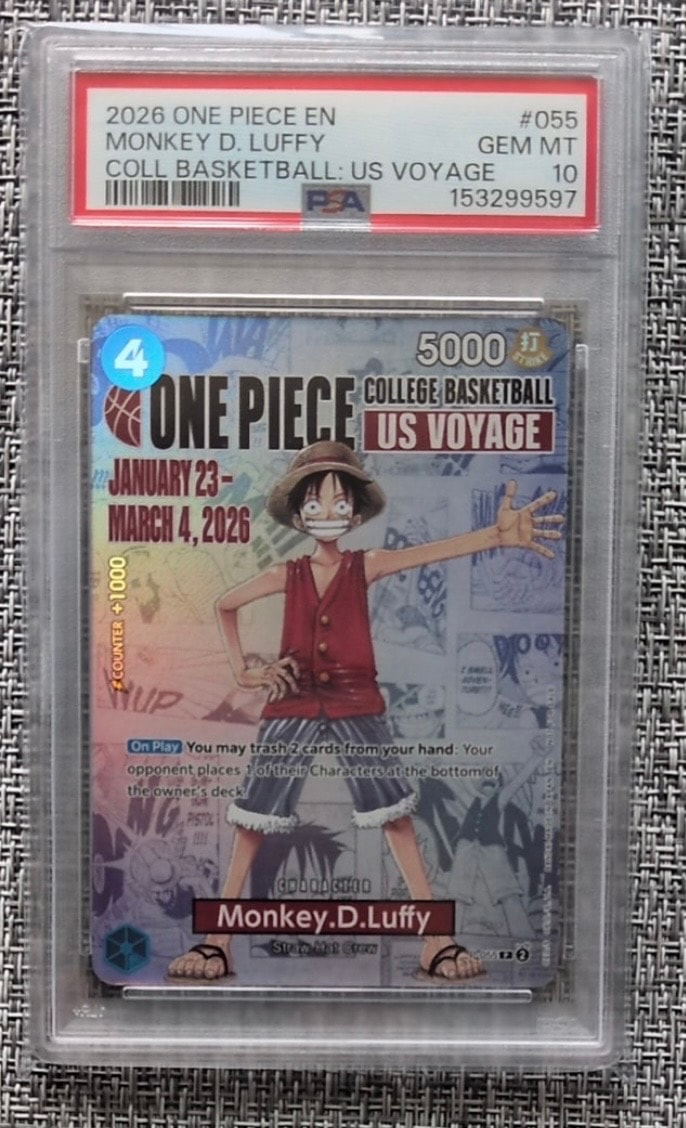 モンキー・D・ルフィ:P (開封済) [P-055]【英語版】(プロモーションカード「ワンピース カレッジ バスケットボール:USボヤージュ」)