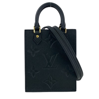 LOUIS VUITTON ルイ・ヴィトン プティット サックプラ ハンドバッグ 2WAY バッグ ショルダーバッグ M81417 モノグラムアンプラント ブラック ノワール レディース【中古】