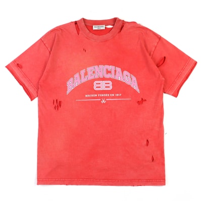 美品 バレンシアガ デストロイ ダメージ加工 半袖Tシャツ S 612965