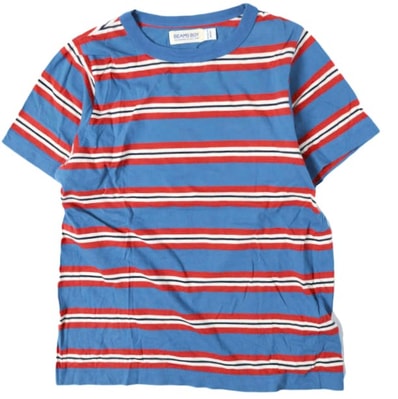 BEAMS BOY ビームスボーイ 日本製 マルチボーダークルーネックショートスリーブTシャツ 13-04-0553-654 ONE SIZE BLUE 半袖 トップス g13802