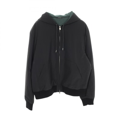 エルメス HERMES フード付きジャケット ブルゾン 衣料品 アウター ナイロン メンズ ブラック系 【中古】