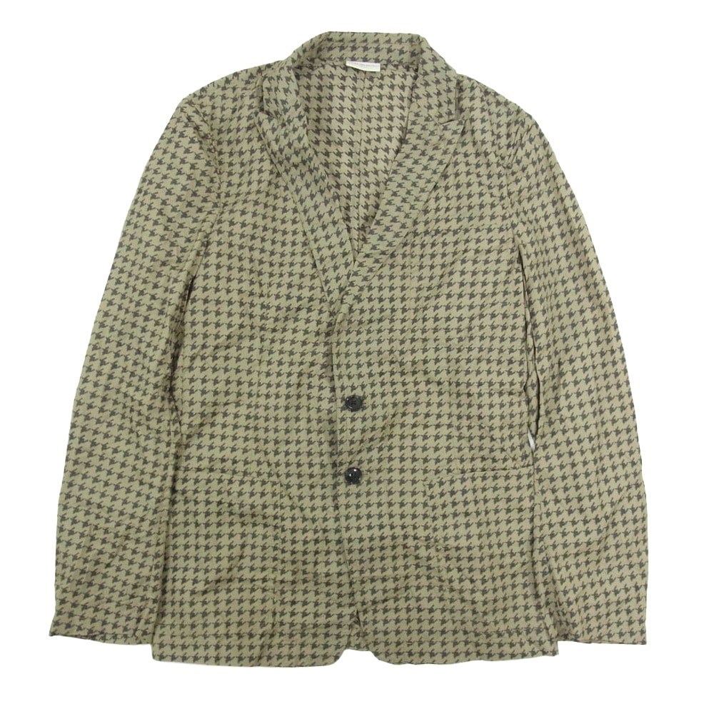 DRIES VAN NOTEN ドリスヴァンノッテン ジャケット 千鳥総柄 ポリエステル 2B テーラードジャケット カーキ系 44【中古】