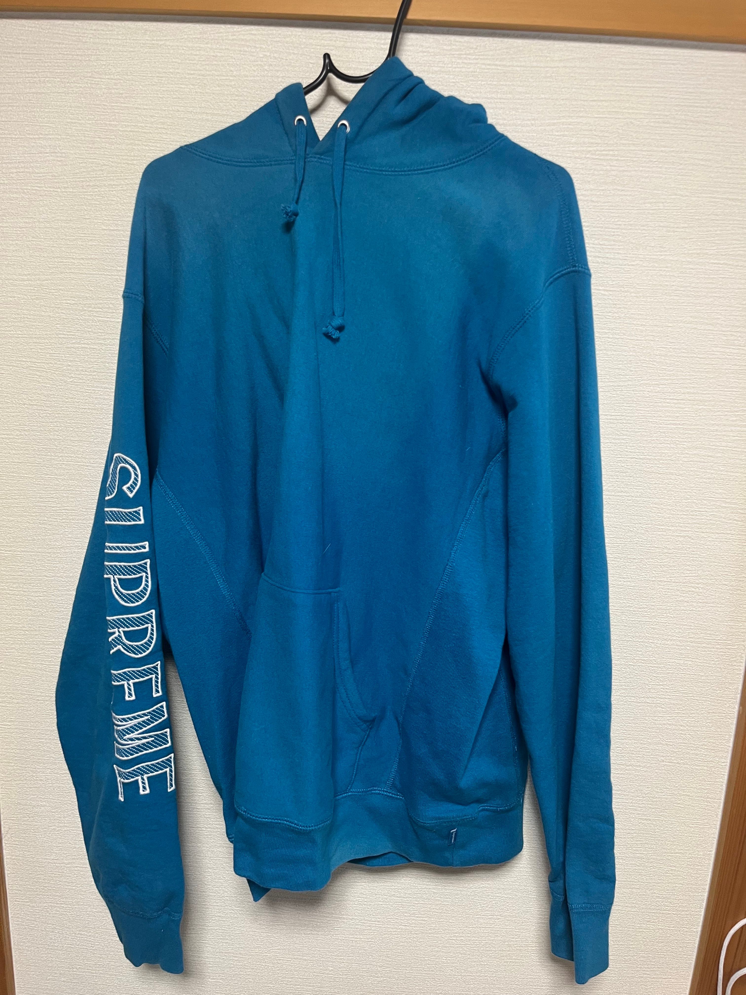 Supreme Sleeve Embroidery Hooded Sweatshirt "Dark Aqua"