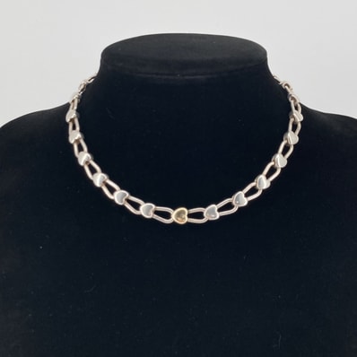 TIFFANY&Co.(ティファニー) ハートロックチェーン コンビネーション Ag925/Au750 ネックレス 59.95g シルバー×イエローゴールド
