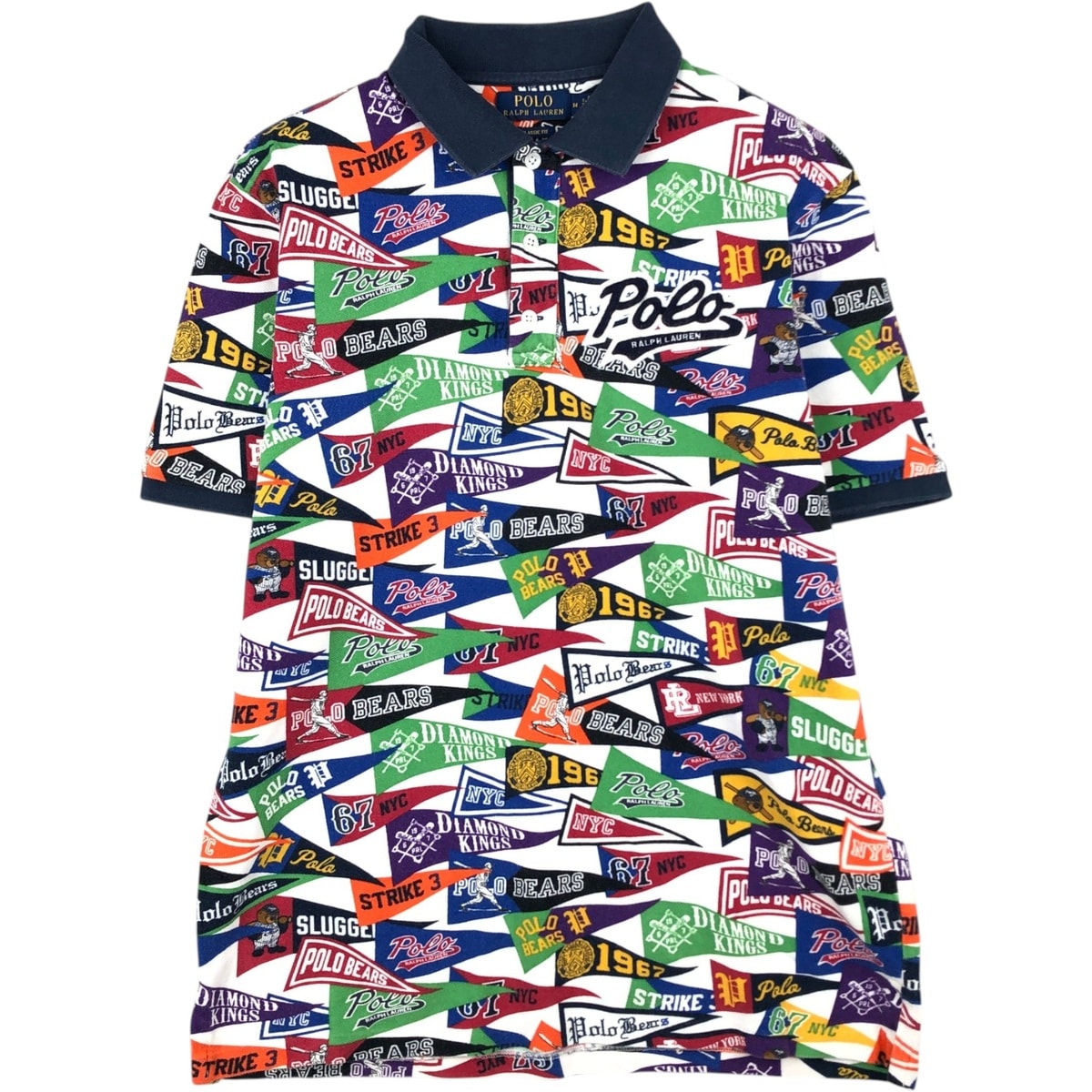 古着 ラルフローレン Ralph Lauren POLO RALPH LAUREN CLASSIC FIT 総柄 半袖 ポロシャツ メンズM相当/eaa622196