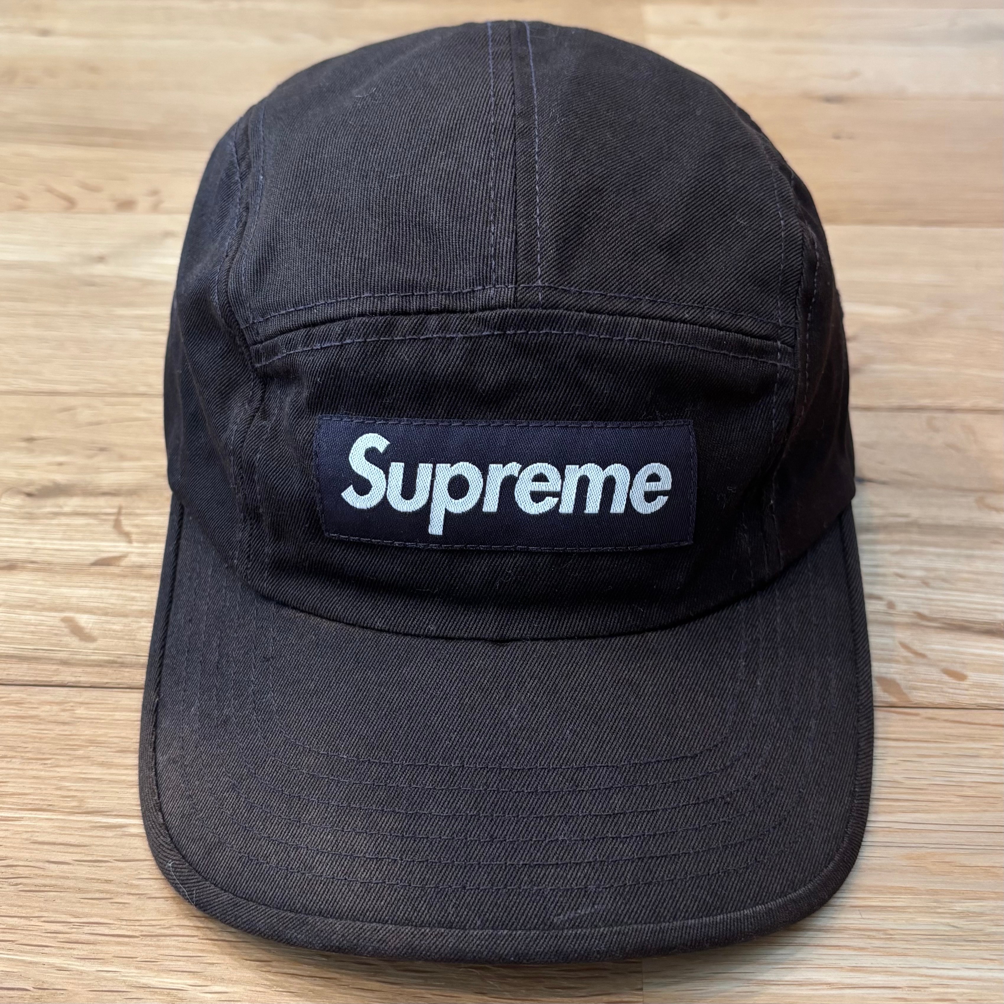 Supreme Washed Chino Twill Camp Cap 黒 チノツイル ボックスロゴ キャップ シュプリーム
