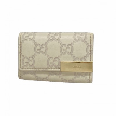 【6gd4031】グッチ キーケース グッチシマ 268833 レザー ベージュ ゴールド金具【中古】メンズ レディース ユニセックス
