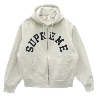 Supreme シュプリーム パーカー 24SS × Chmpion Zip Up Hooded Sweatshirt ジップアップ フーデッド スウェットシャツ パーカー フーディー ホワイト系 S【中古】