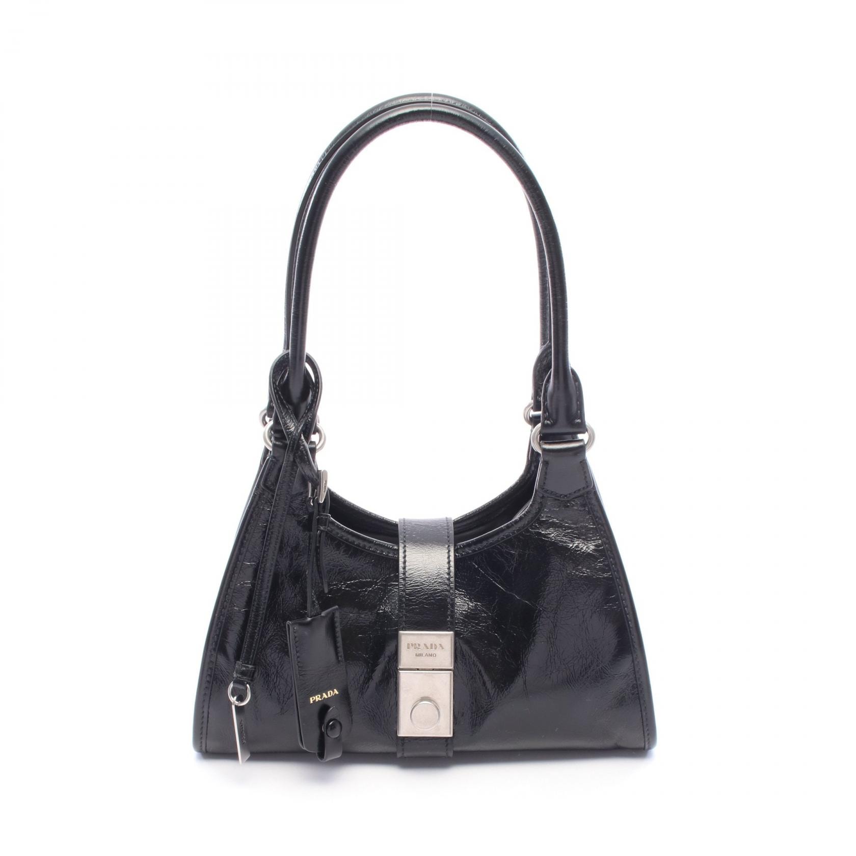 プラダ PRADA SOFT LUX ハンドバッグ バッグ レザー レディース ブラック系 1BG580 【中古】
