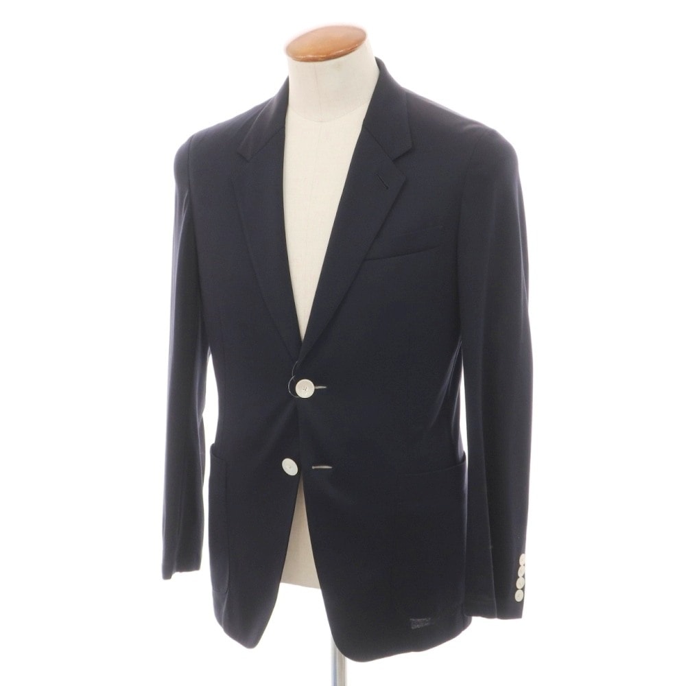 【中古】ポールスミスコレクション PAUL SMITH COLLECTION コットン ジャージー 2B カジュアルジャケット ダークネイビー【サイズM】【メンズ】