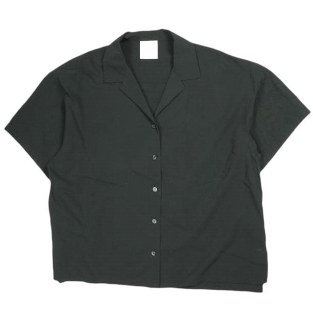 Ray BEAMS レイビームス オープンカラービッグシャツ 63-01-0252-370 ONE SIZE BLACK 半袖 開襟 レーヨン トップス g25646