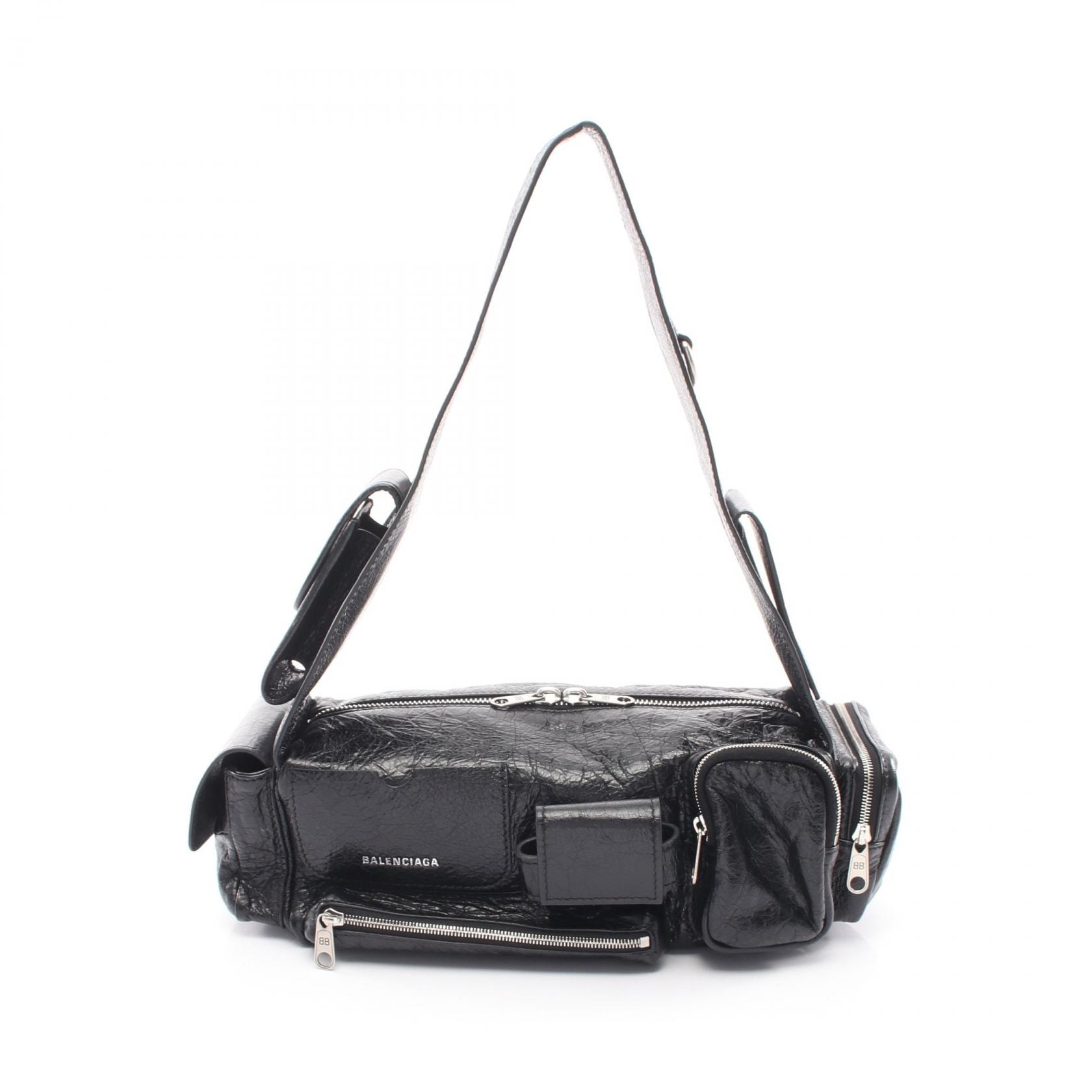 バレンシアガ BALENCIAGA SUPERBUSY SLING BAG XS スーパービジー ショルダーバッグ バッグ レザー レディース ブラック系 762516 【中古】