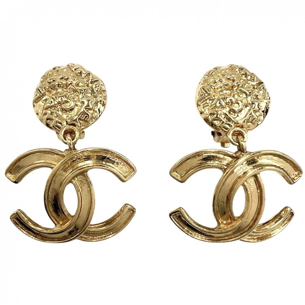 CHANEL シャネル イヤリング ココマーク アクセサリー スイング ヴィンテージ GP 95A ゴールド レディース 約13.4g 1995年【中古品】