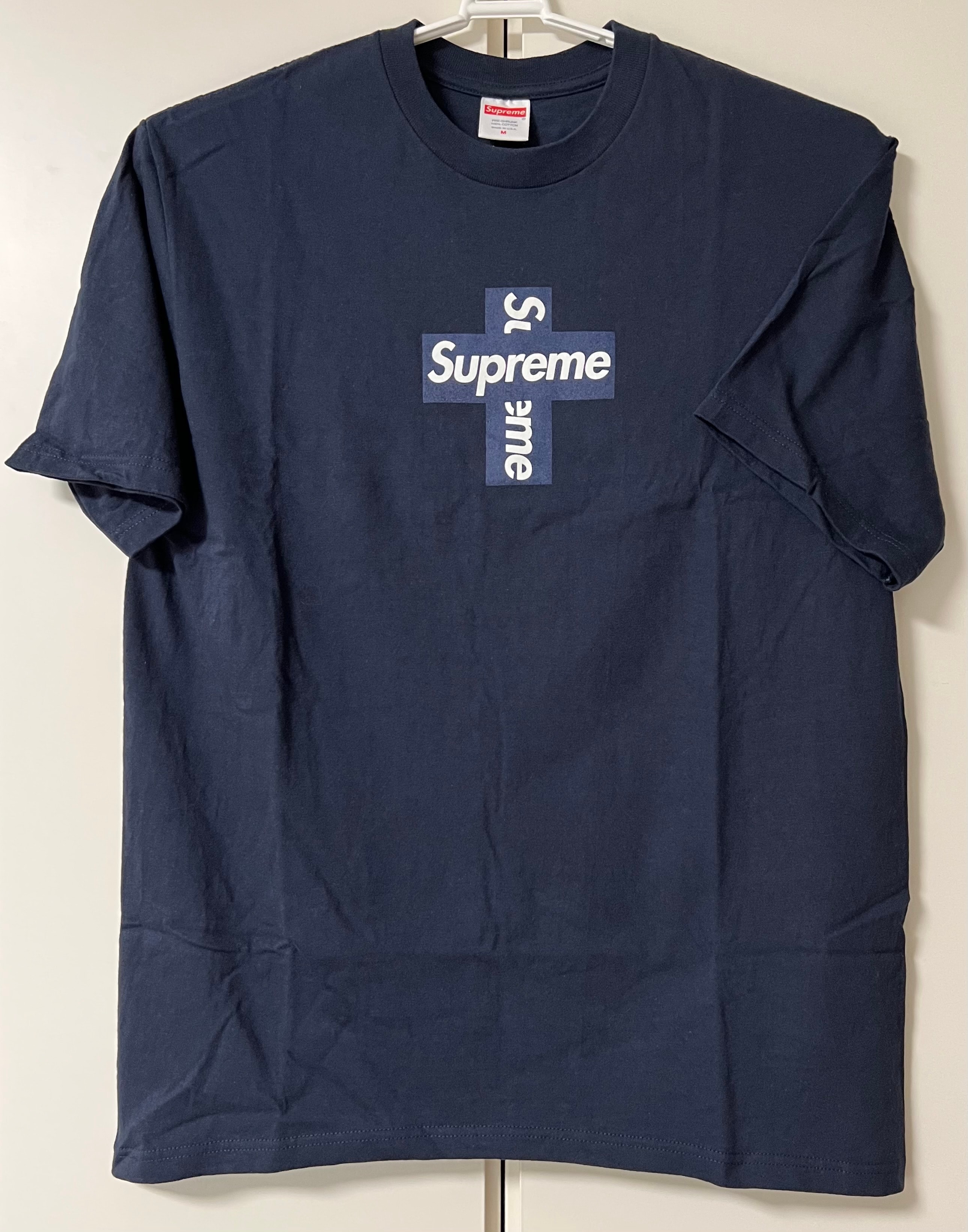 Supreme Cross Box Logo Tee "Navy"