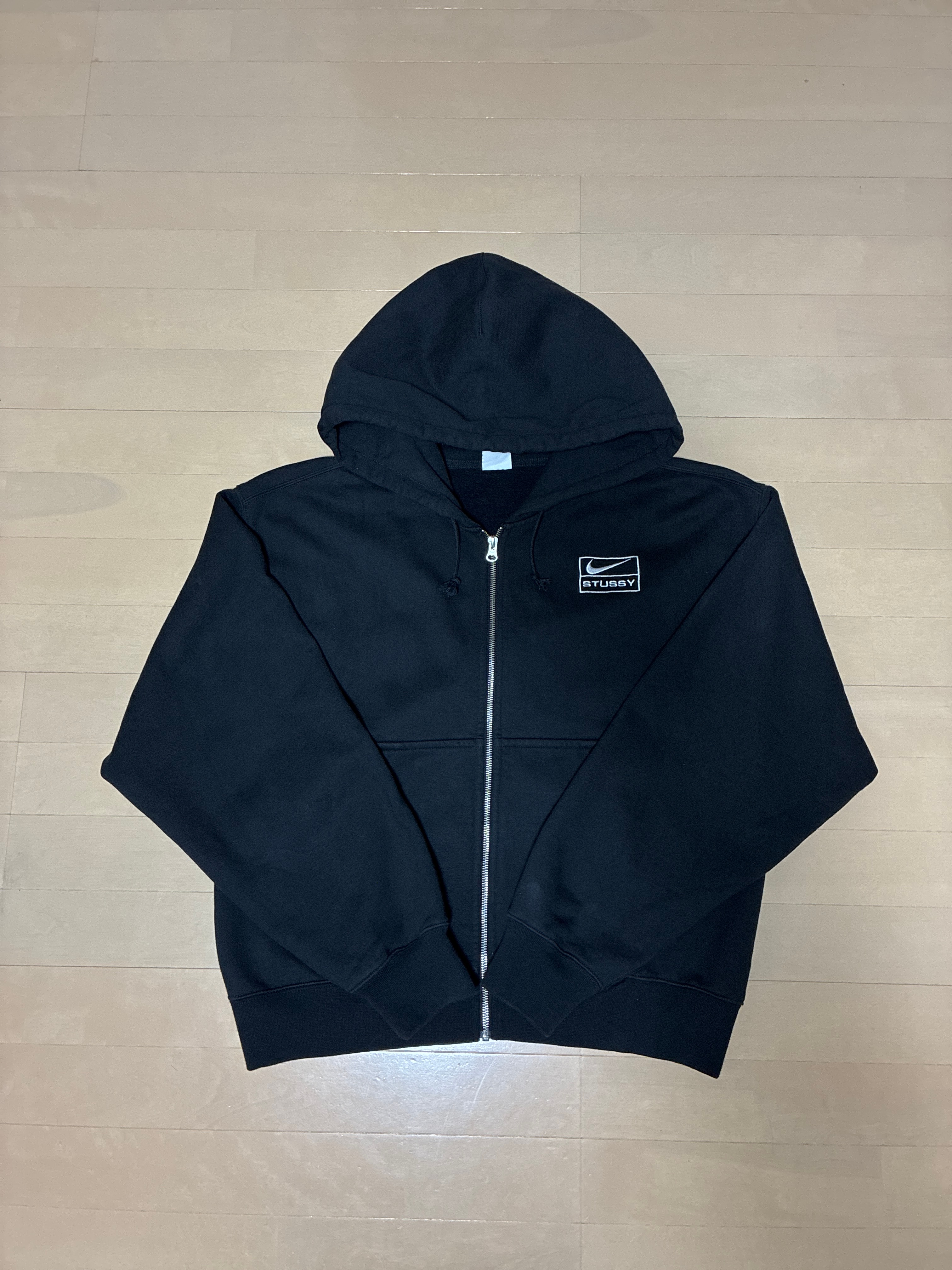 Stussy x Nike Stone Washed Fleece Zip Hoodie "Black" (US Size) FJ9175-010