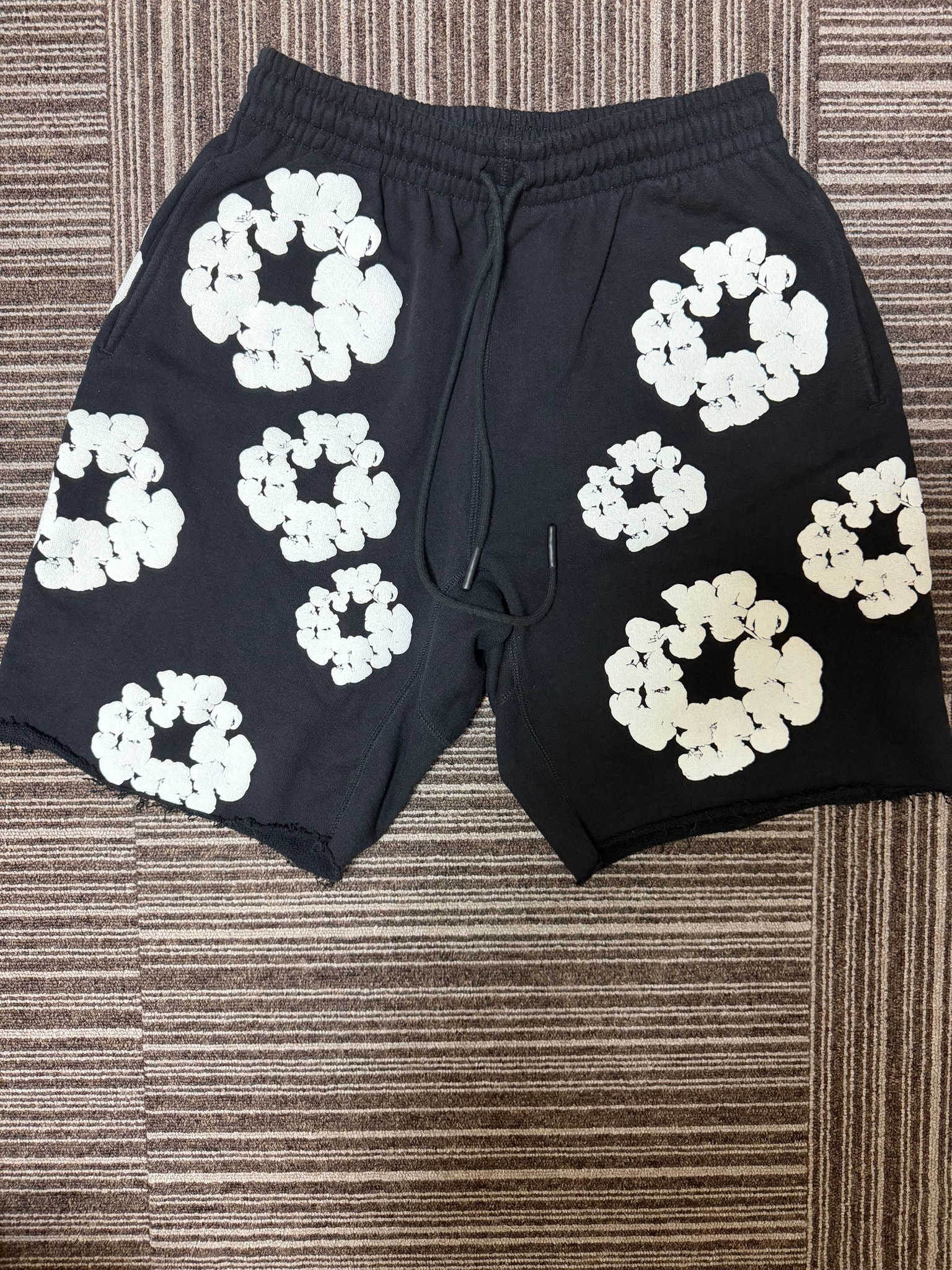 READYMADE x Denim Tears Cotton Wreath Sweat Shorts "Black/White"
