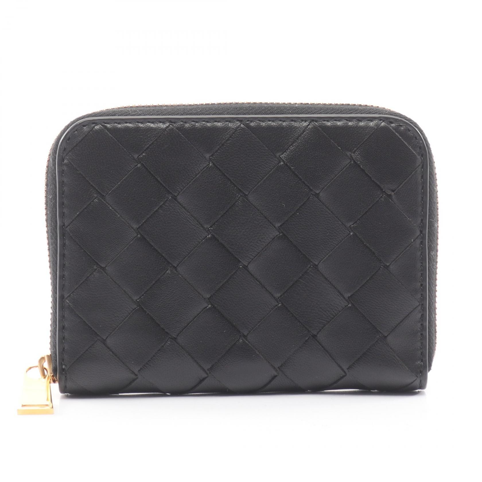 보테가 베네타 보테가 베네타 인트레치아토 코인 케이스 지갑 가죽 남성 여성 블랙 600874 VCPP2 [중고]