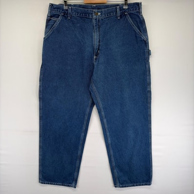 古着 カーハート Carhartt デニム パンツ ペインター ハンマーループ 大きいサイズ ワンポイント ジップ W40 L32 ブルー系 メンズ
