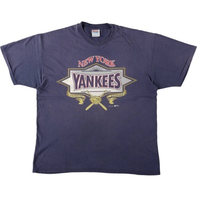 古着 90年代 ヘインズ Hanes HEAVYWEIGHT MLB NEW YORK YANKEES ニューヨークヤンキース スポーツプリントTシャツ メンズXL相当 ヴィンテージ/eaa666648