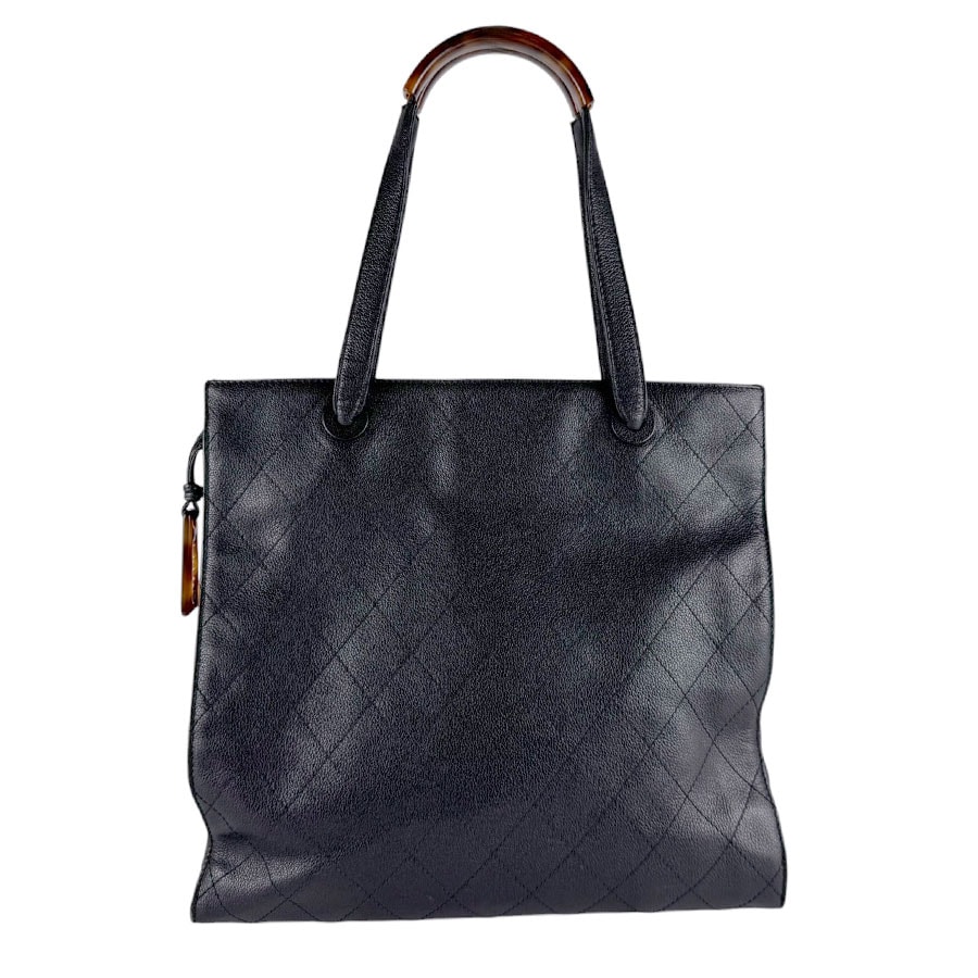シャネル CHANEL ハンドバッグ レザー ブラック レディース【中古】 z10555