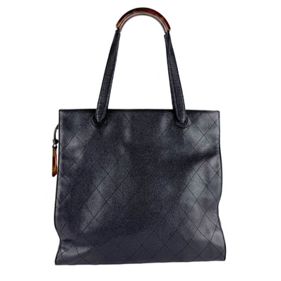 シャネル CHANEL ハンドバッグ レザー ブラック レディース【中古】 z10555