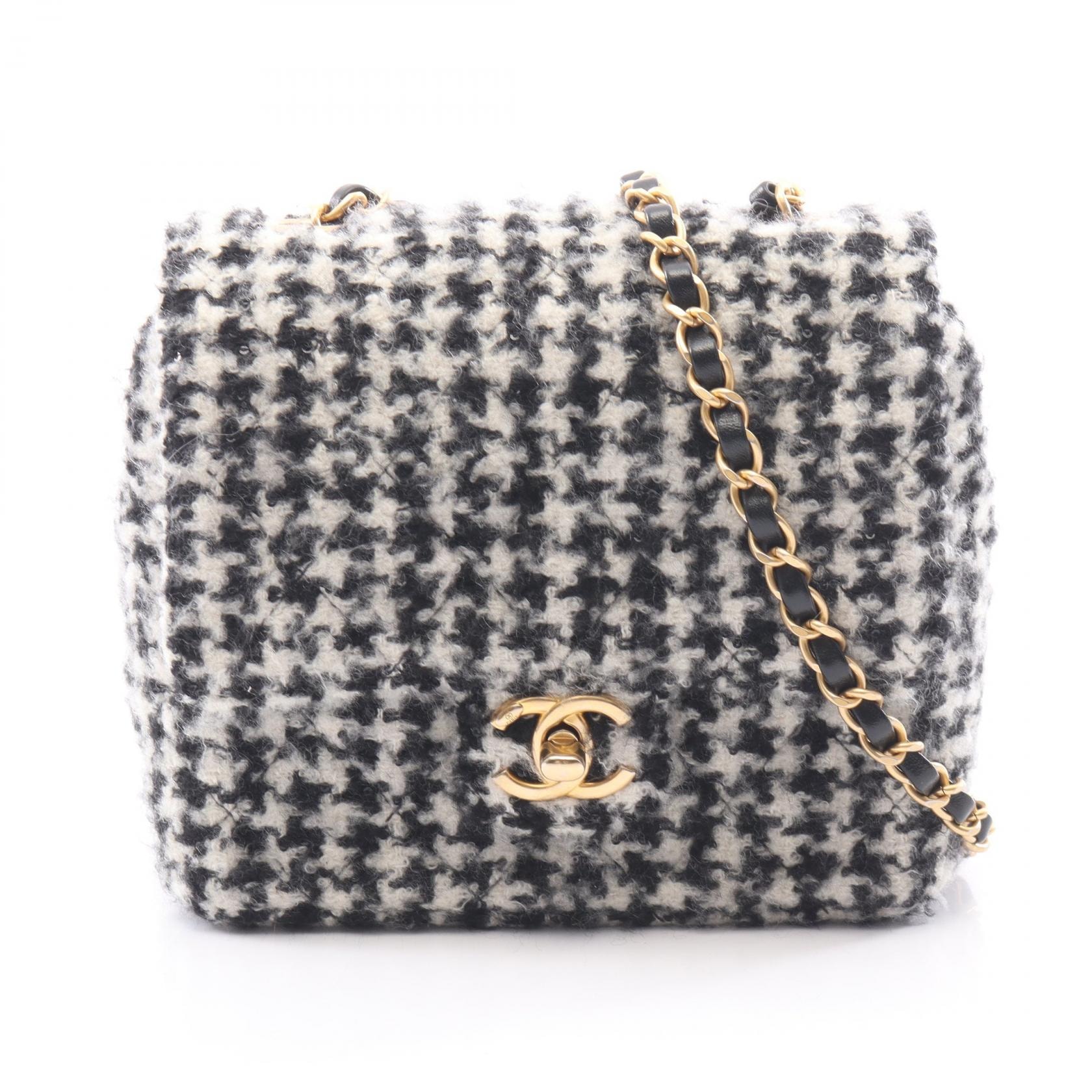 シャネル CHANEL マトラッセ 千鳥格子 ショルダーバッグ バッグ ファブリック レディース ブラック系 / ホワイト系 AS3648 【中古】
