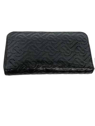 Burberry Monogram Leather Ziparound Wallet "Black"