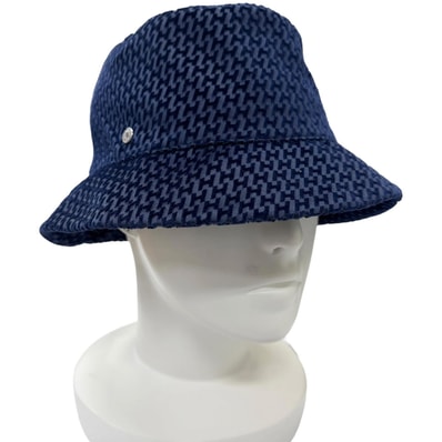 美品 エルメス ハット ハーパー ヴェルヴェット ブルー メンズ 56