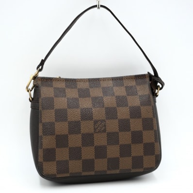 LOUIS VUITTON(ルイ・ヴィトン)トゥルース・メイクアップ ダミエ エベヌ アクセサリーポーチ ハンドバッグ ブラウン ゴールド金具 レディース 【中古】