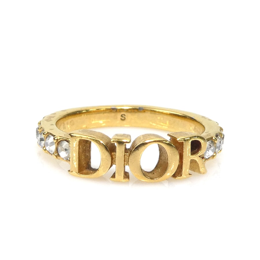 クリスチャンディオール Christian Dior リング・指輪 メタル/ラインストーン ゴールド/シルバー レディース 10号【中古】 e60988g