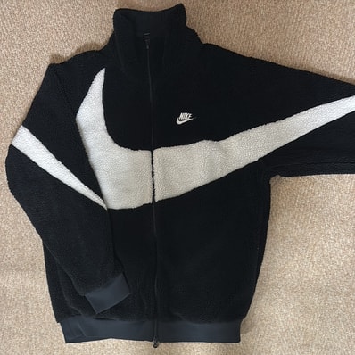 Nike Big Swoosh Reversible Boa Jacket "Black Sail"