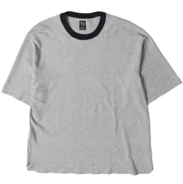 BATONER バトナー 25SS 日本製 32G SMOOTH KNIT T-SHIRT 32ゲージスムースニットTシャツ BN-24FL-015 3 Black(Pin Border) 半袖 ウール ボーダー トップス g27998