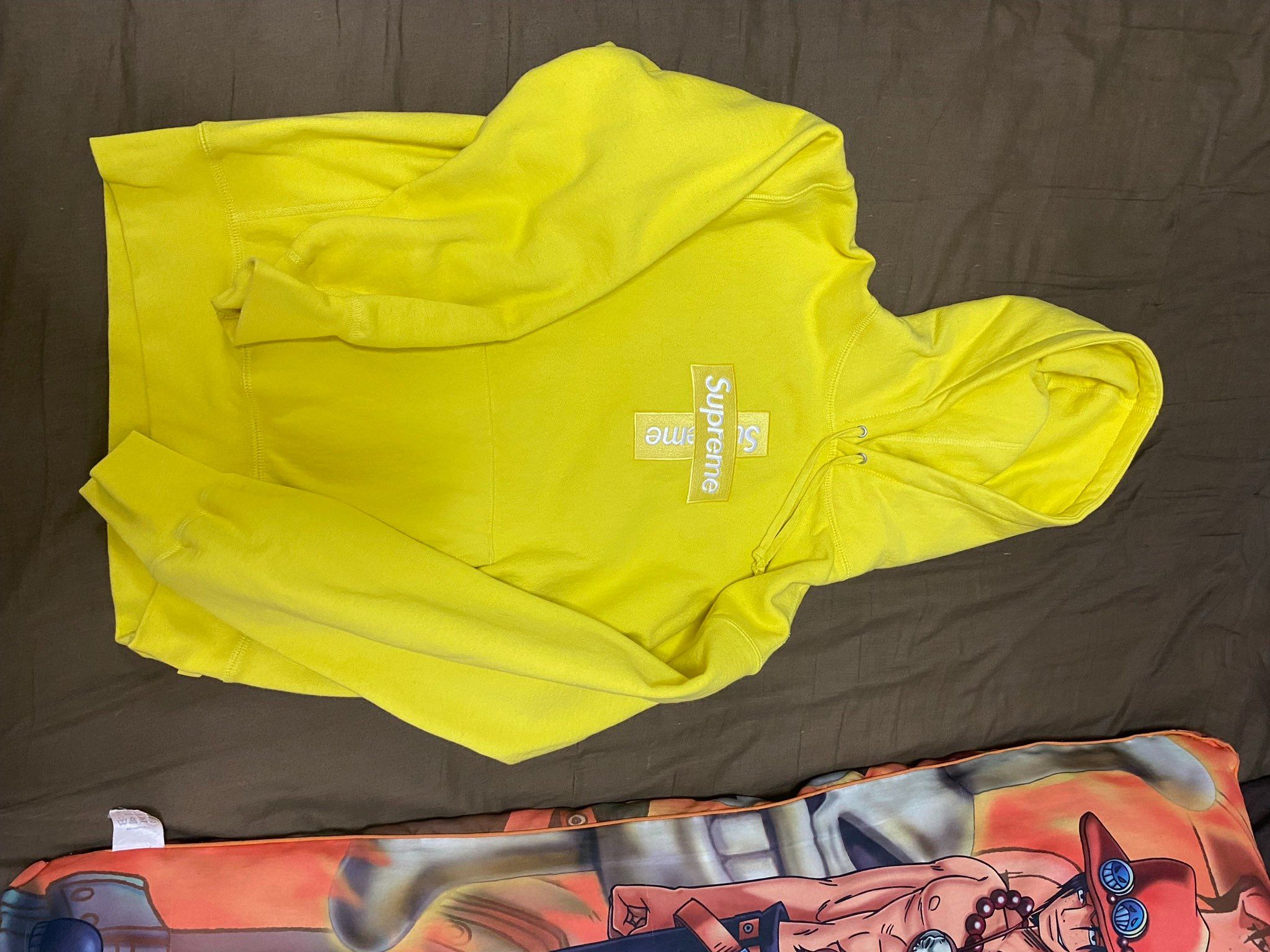 Supreme Cross Box Logo Hooded Sweatshirt "Yellow"