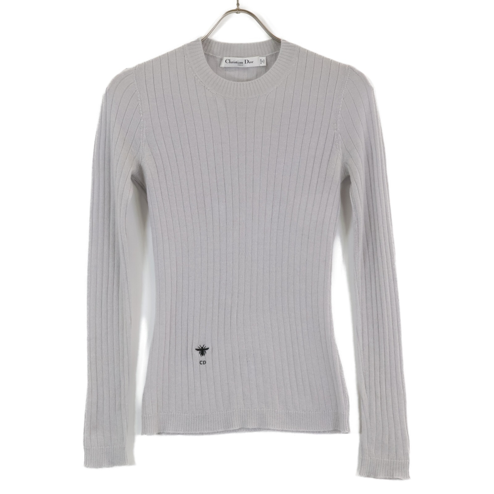 クリスチャンディオール 【美品/国内正規】844S81AM115 BEE刺繍 カシミヤxシルク ニットセーター/ I:38