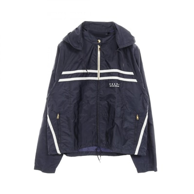 プラダ PRADA ライトウェイト Re-Nylon ブルゾンジャケット ブルゾン 衣料品 アウター ナイロン レディース ネイビー系 / ホワイト系 【中古】