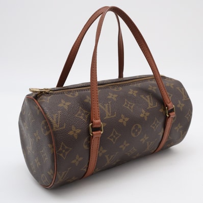 LOUIS VUITTON ルイ・ヴィトン モノグラム パピヨン26 M51366 ハンドバッグ ブラウン コーティングキャンバス レザー レディース