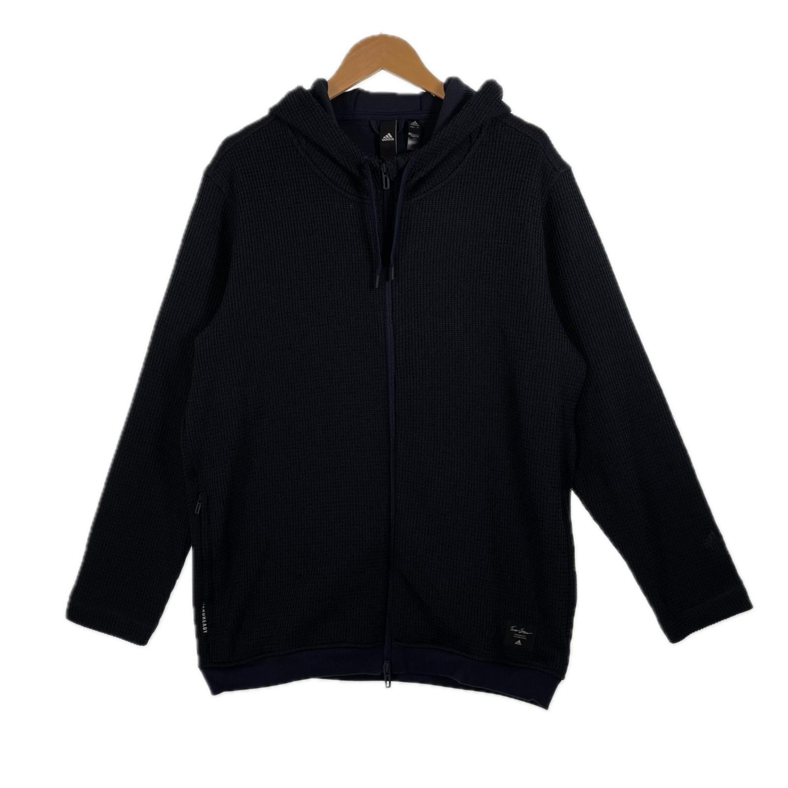 adidas アディダス 無地 秋冬 AW パーカー ポリエステル ブラック メンズ XL【古着】【中古】