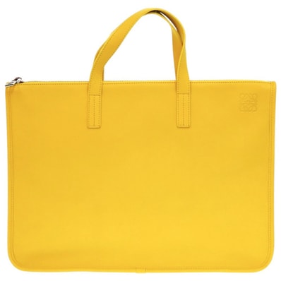 ロエベ アナグラム A4 レザー イエロー ビジネスバ