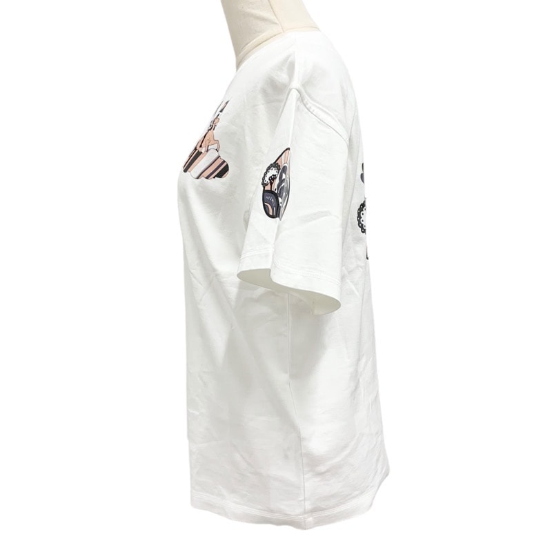 未使用 エルメス HERMES FAUBOURG RAINBOW トップス Tシャツ 半袖 コットン ホワイト