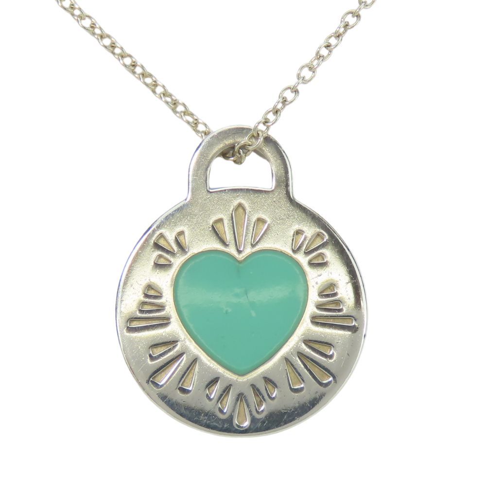 【中古】 ティファニー ネックレス リターントゥ ラウンド シルバー925 約4g シルバー ティファニーブルー ペンダント アクセサリー ハート レディース 女性 TIFFANY&Co.