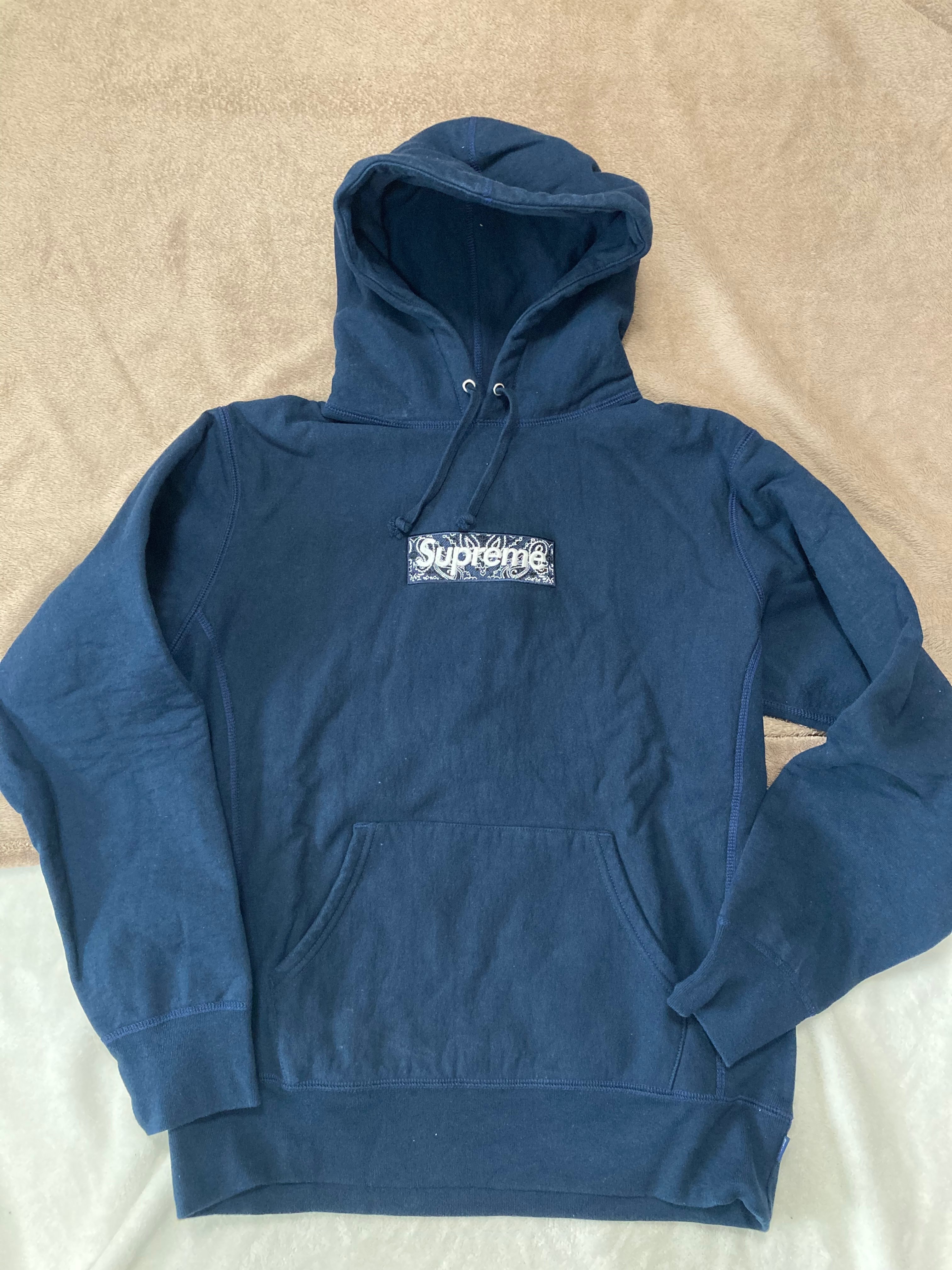 Supreme Bandana Box Logo Hooded Sweatshirt "Navy"