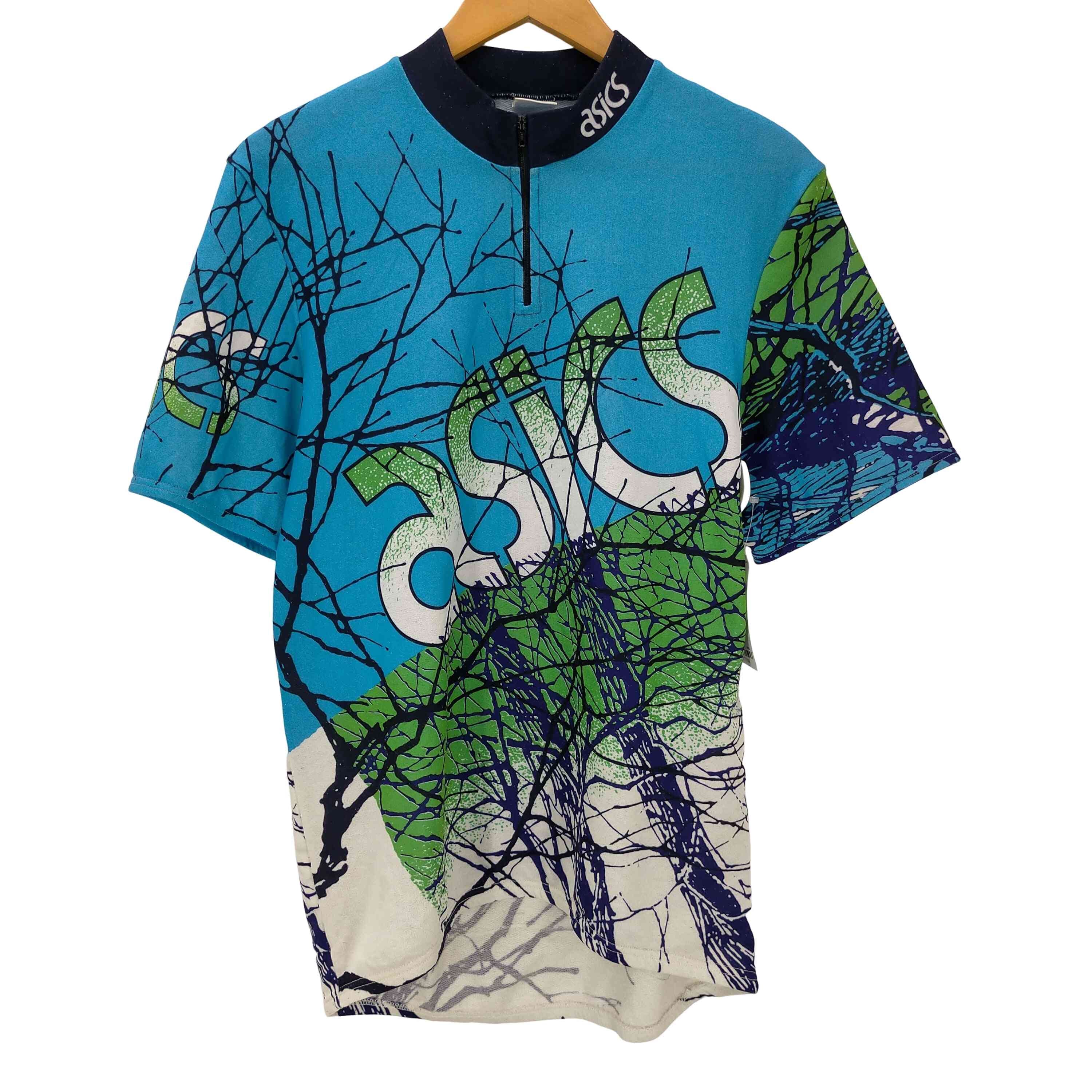 90S 総柄 S/S ハーフジップ モーター サイクル ジャージ トップ【1141982171599】