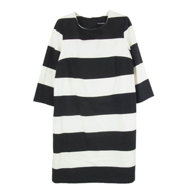 marimekko マリメッコ ワンピース BIAK GALLERIA ボーダー ワンピース ブラック系 38【中古】