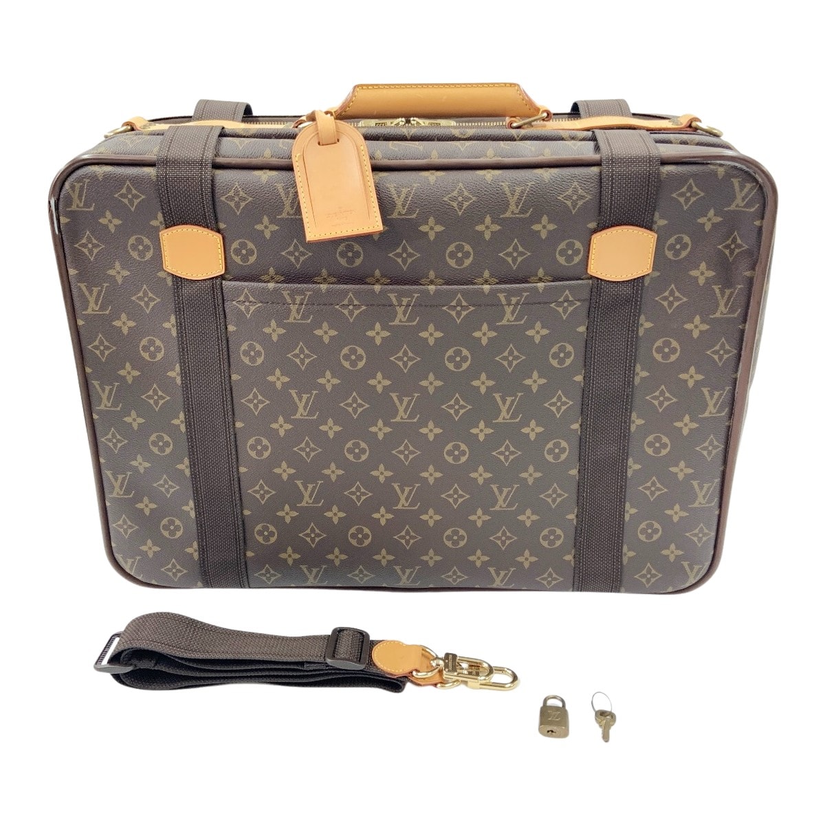 〇〇LOUIS VUITTON ルイヴィトン モノグラム サテライト53 トランクケース 2WAYバッグ M23356 ブラウン