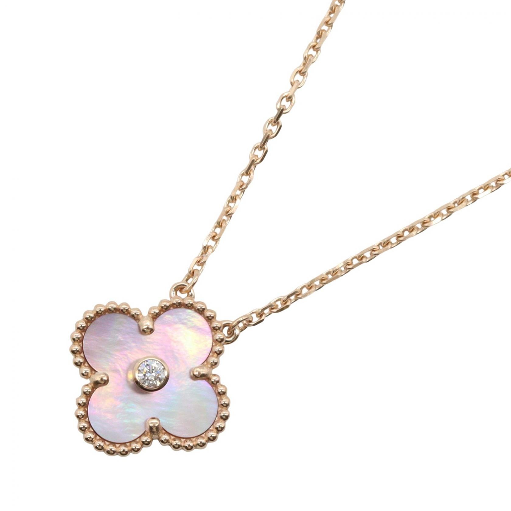 ヴァンクリーフ&アーペル Van Cleef & Arpels ヴィンテージアルハンブラ ピンクシェル 1PD ネックレス ネックレス ジュエリー K18PG(ピンクゴールド) ダイヤモンド ピンクシェル レディース ゴールド系 / ピンク系