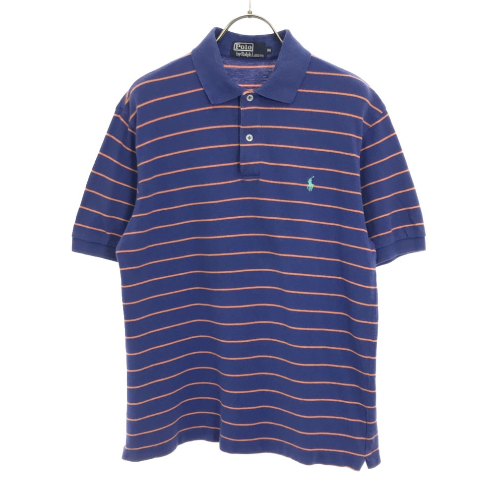 Polo by Ralph Lauren ポロバイラルフローレン ボーダー 半袖 ポロシャツ M ブルー系 鹿の子