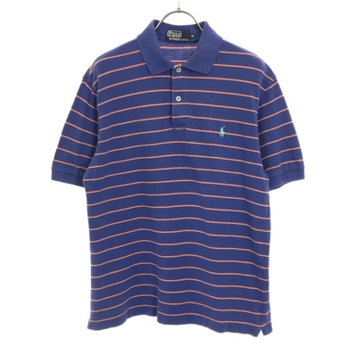 Polo by Ralph Lauren ポロバイラルフローレン ボーダー 半袖 ポロシャツ M ブルー系 鹿の子