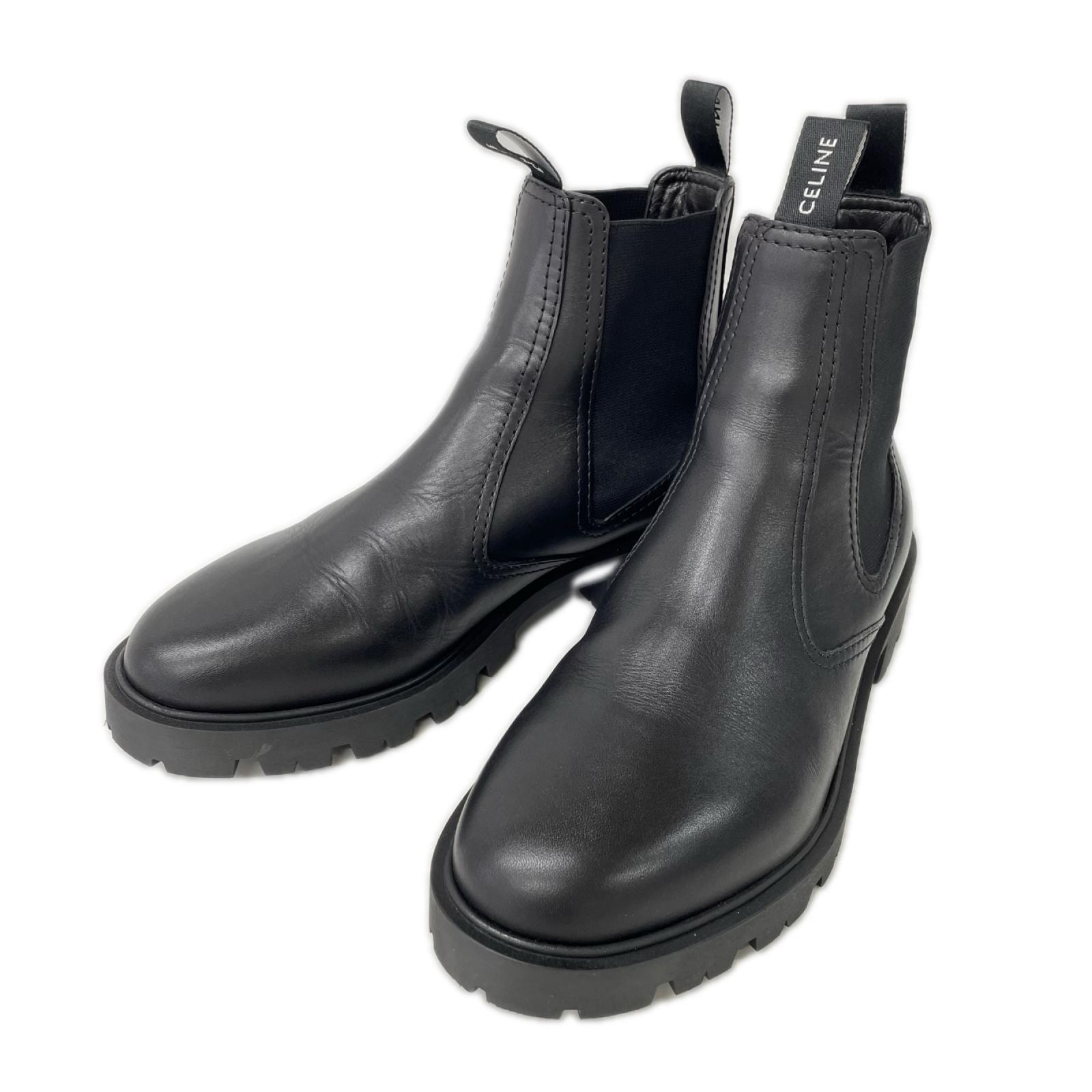 セリーヌ 【美品】25AW 344323579C.38NO CELINE マーガレット チェルシーブーツ / シャイニーブル 41 1/2